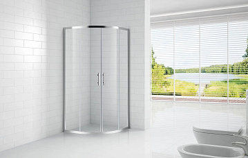 Душевой уголок Cezares Eco O-R-2 90x90, профиль хром, стекло прозрачное