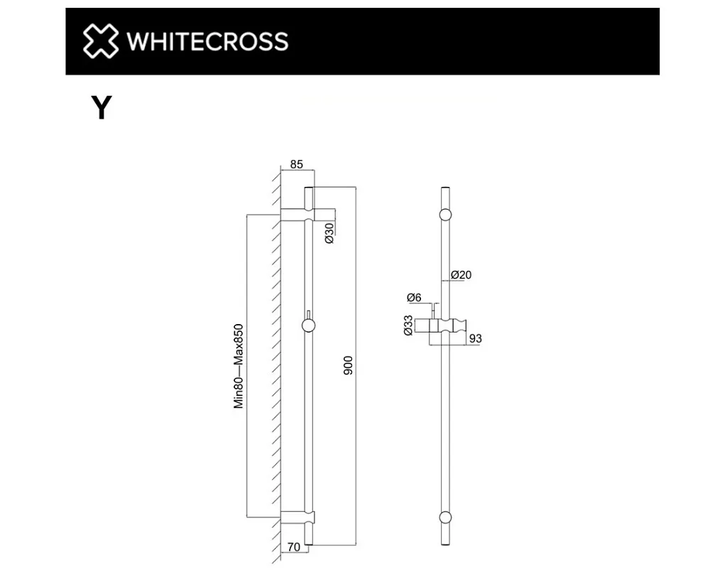 Душевая штанга WHITECROSS Y Y1020CPB брашированная медь Sancos — официальный сайт