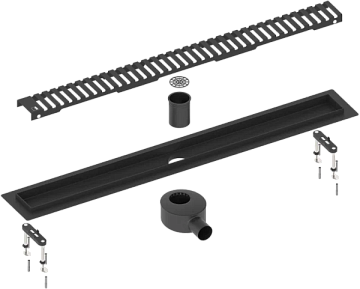 Душевой трап (лоток) Timo Drain Systems DS230107/03 700 вставка lines, черный