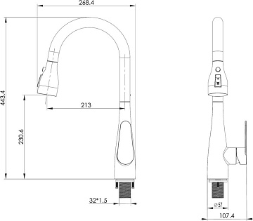 Смеситель для кухни Wonzon & Woghand WW-121E201B-MW матовый белый
