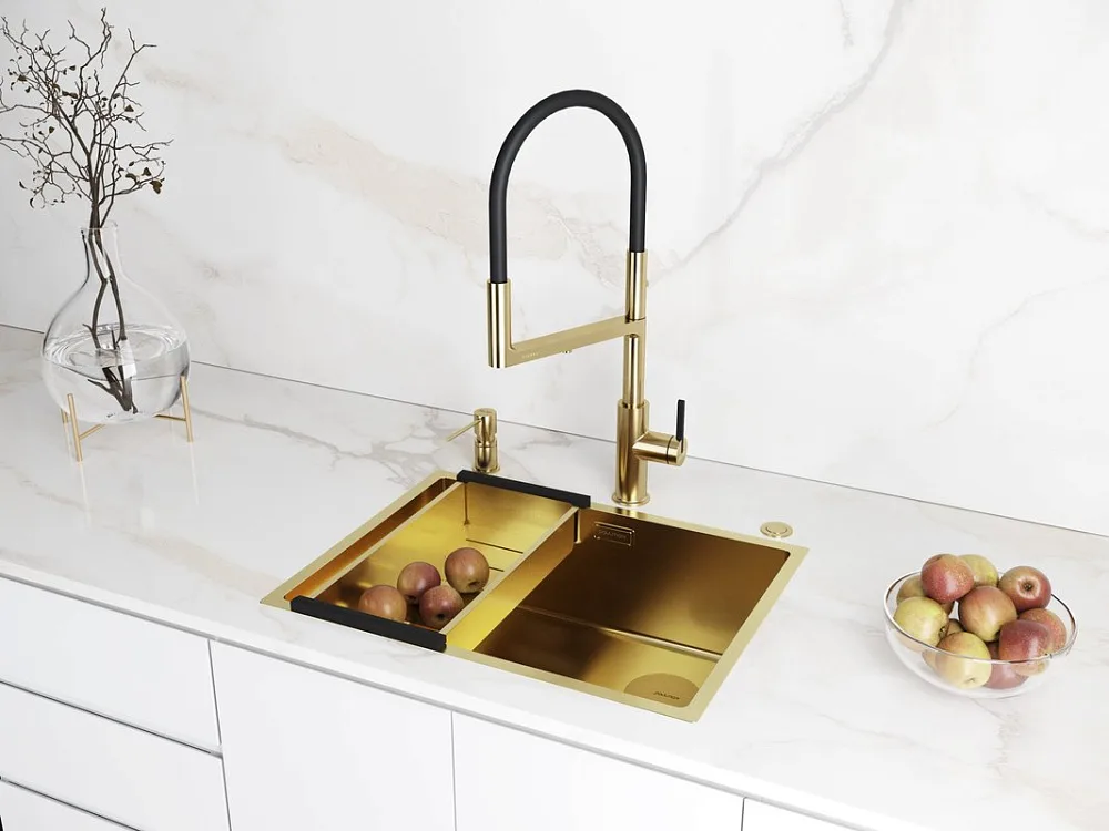 Мойка кухонная Paulmark Next-Skew PM885844-BG брашированное золото Sancos — официальный сайт