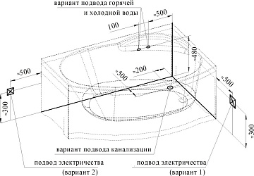 Акриловая ванна Radomir Vannesa Монти 150x105 см, правая, 2-01-0-2-1-213
