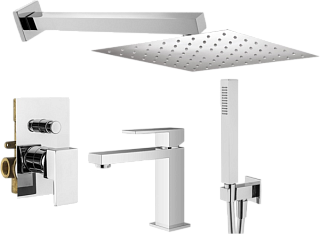 Комплект для ванной Plumberia Selection Tag KITTG15CR53 С ВНУТРЕННЕЙ ЧАСТЬЮ, хром