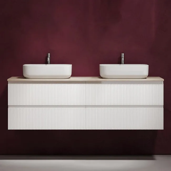 Тумба с раковиной Sancos Snob T 160 bianco, столешница бежевая TT160A2X, раковина CN5043 Sancos — Оригинал