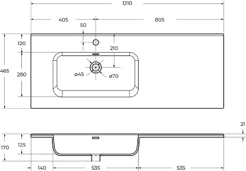 Мебельная раковина BelBagno BB1200ETL-L