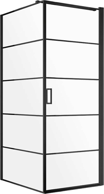 Душевой уголок AQUAme AQM5215-RH-8 80х80, профиль черный матовый