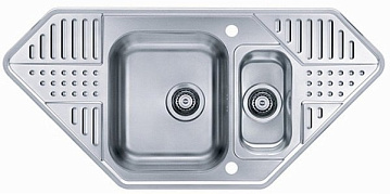 Мойка PIXEL 60 MLEI-90 1090 X 520 1+1/2 угловая в ком. с сифоном 1074346,