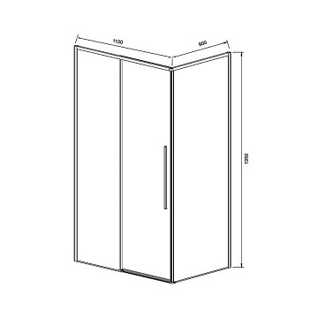 Душевой уголок Vincea Slim-N VSR-4SN9011CLG 110х90, профиль брашированное золото, стекло прозрачное