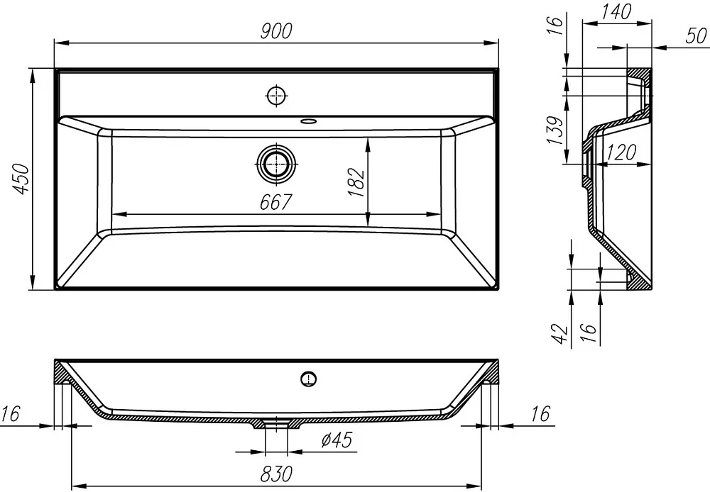 Мебельная раковина BelBagno BB900/450-LV-MR-AST Sancos — официальный сайт