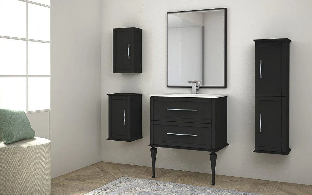 Зеркало Cezares Tiffany 90x73 nero grafite, с LED-подсветкой Sancos — официальный сайт