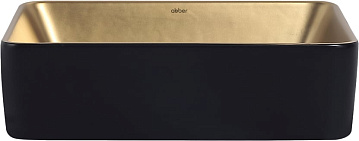 Накладная раковина Abber Rechteck AC2212BG матовое золото с черным