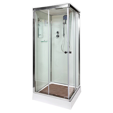 Душевая кабина DTO K409S 90х90, LED, профиль хром, стекло прозрачное