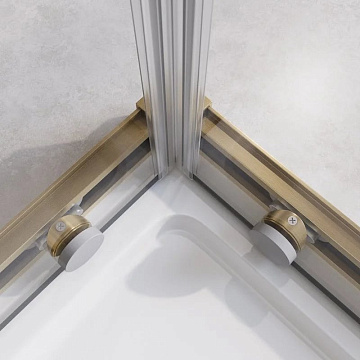 Душевой уголок Cezares Relax RELAX-304-A-2-90-C-BORO 90x90, профиль брашированное золото