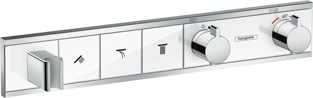 Термостатический смеситель встраиваемый Hansgrohe RainSelect 15356400, для душа, матовый белый, хром
