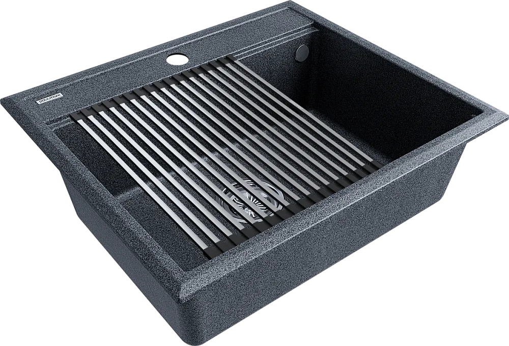 Мойка кухонная Paulmark Stepia + Step PM115951-DG+R375-BS графит Sancos — официальный сайт