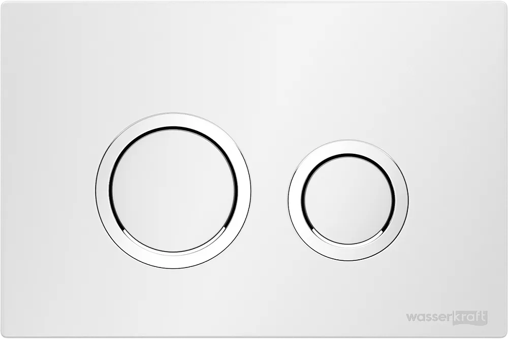 Смывной бачок скрытого монтажа Wasserkraft Aller 10TLT.031.ME.WH01, с кнопкой смыва белой, хром Sancos — официальный сайт