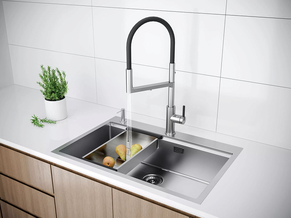 Коландер Paulmark Advance для кухонной мойки, A405-BS брашированная сталь
