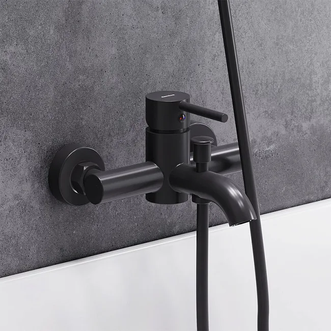 Смеситель для ванны с душем Damixa Scandinavian Pure 361000300, черный Sancos — Оригинал