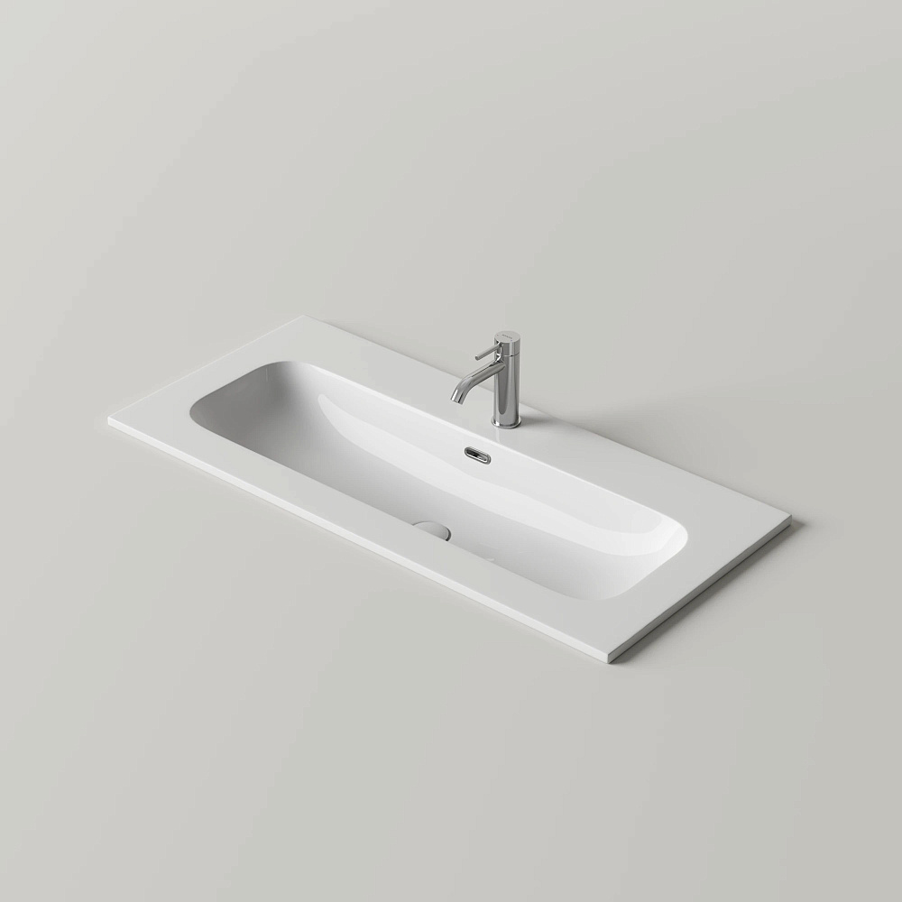 Мебельная раковина Ceramicanova Lucia с отверстием под смеситель 101 CN6097 белый
