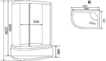 Душевая кабина Timo Standart T-1110 P R, с высоким поддоном, с сиденьем