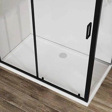 Душевой уголок Vincea City VSR-5CT9012CLB 120х90 см, профиль черный, стекло прозрачное