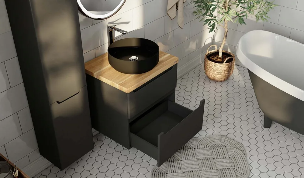 Тумба под раковину без столешницы Jorno Wood 60, серая Sancos — официальный сайт