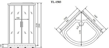 Душевая кабина Timo Lux TL-1503, с сиденьем