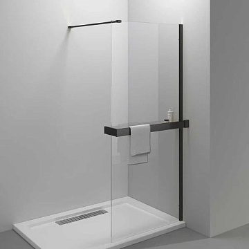 Душевая перегородка Vincea Walk-in HR VSW-4HR800CLB 80 см, профиль матовый черный, стекло прозрачное