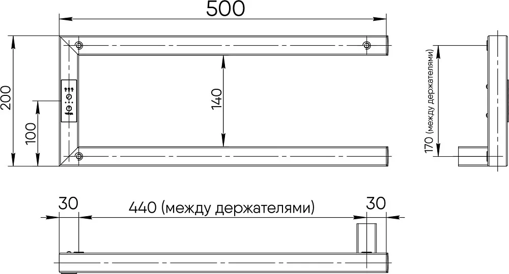 Полотенцесушитель электрический Indigo Nix DGN20-50BRRt 20х50, черный муар Sancos — официальный сайт