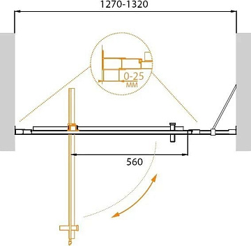 Душевая дверь в нишу Cezares Molveno BA 11 100+30 C Cr IV