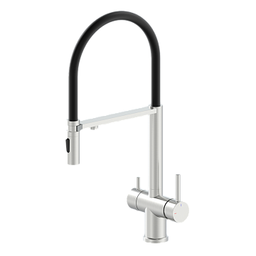 Смеситель для кухни AltroBagno Flusso 050201 Ni с гибким изливом, никель