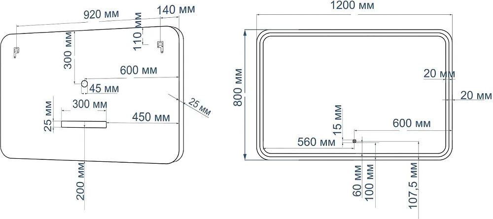 Зеркало Art&Max Genova White 120х80 белое, с LED-подсветкой, 6000К Sancos — официальный сайт