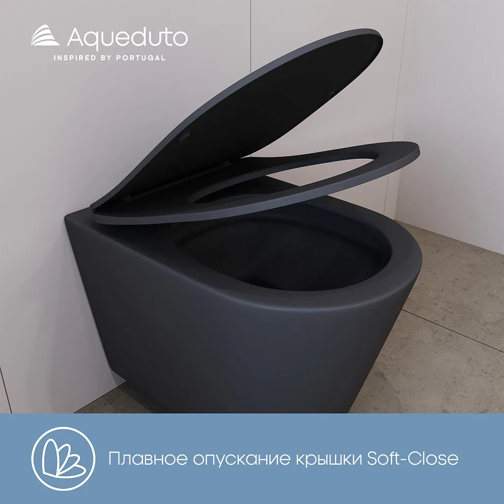 Унитаз подвесной Aqueduto Cone Tornado CONT2140 черный матовый Sancos — официальный сайт