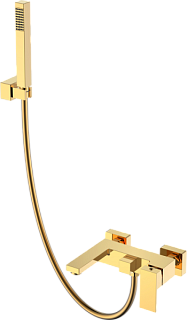 Смеситель для ванны с душем Boheme Qubic 473-G, shinny gold