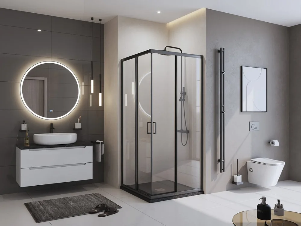 Поддон для душа BelBagno Uno A 90х90, черный матовый, с сифоном Sancos — официальный сайт