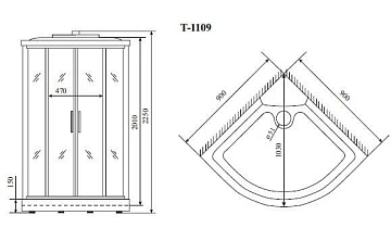 Душевая кабина Timo Standart T-1109, с сиденьем