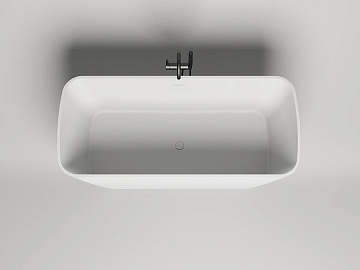 Ванна из искусственного камня Salini Agata S-Sense 180x80 см, отдельностоящая, белая, со сливом-пере