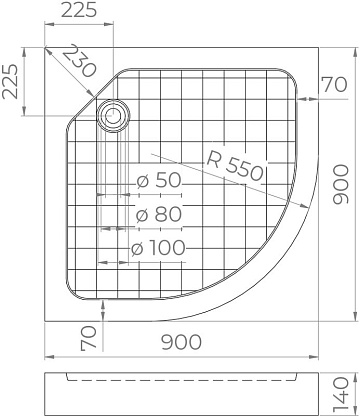 Поддон для душа RGW SMC R W 90x90