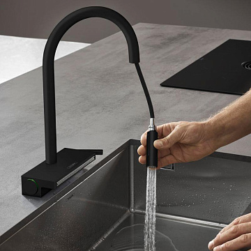 Смеситель для кухни Hansgrohe Aquno Select M81 73831670 матовый черный