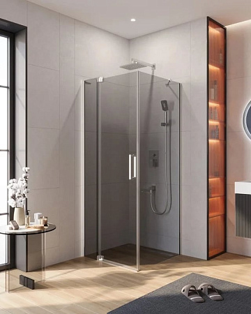 Душевой уголок Cezares Slider AH 1 80-80/90 Grigio Cr профиль хром, стекло серое