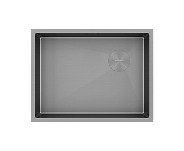 Мойка кухонная Paulmark Next-Skew 58 UNI, PM885844-GM-M, матовая вороненая сталь