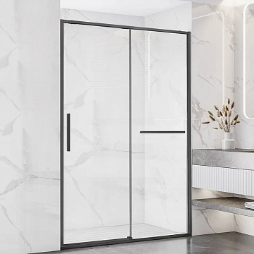 Душевая дверь в нишу Vincea Slim Soft VDS-1SS150CLGM 150 см профиль вороненая сталь, стекло прозрачн
