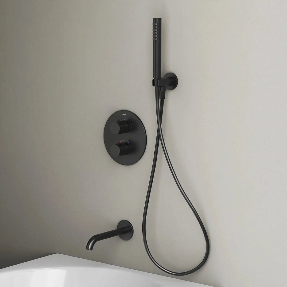 Душевой комплект Sancos Etna SC9041MB С ВНУТРЕННЕЙ ЧАСТЬЮ, черный матовый, PVD покрытие