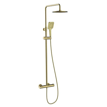 Душевая стойка Clever Up! Urban 61959, с термостатом, брашированное золото