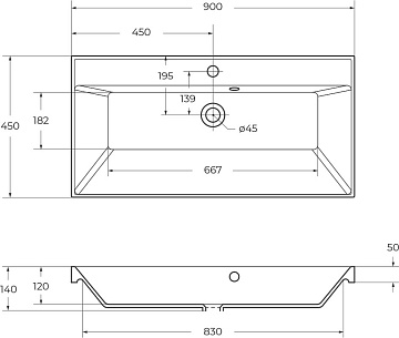 Мебельная раковина BelBagno BB900/450-LV-ART-AST-NERO черная матовая