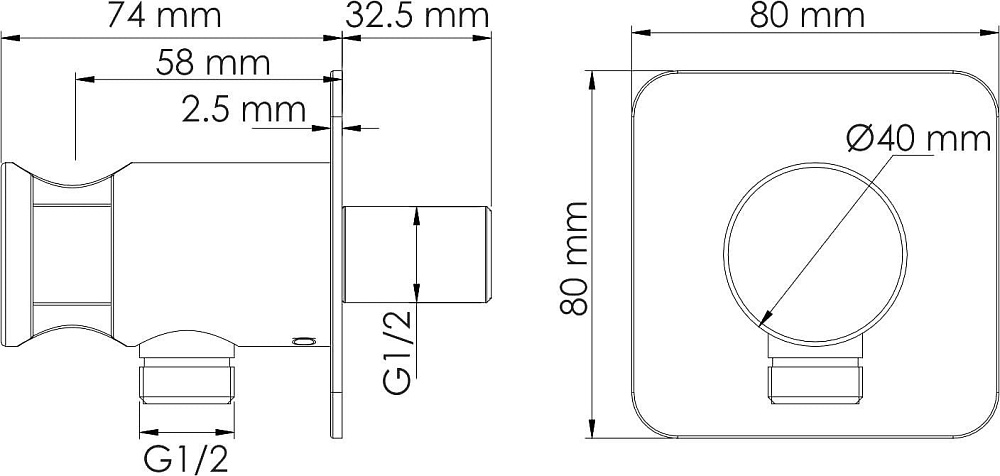 Гигиенический душ Wasserkraft Ems A7651.280.238.216 со смесителем, С ВНУТРЕННЕЙ ЧАСТЬЮ, золото