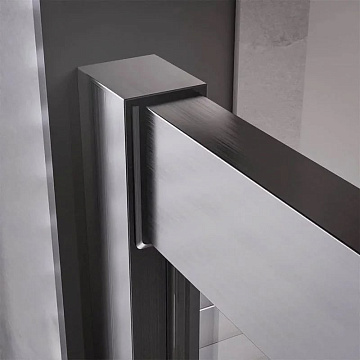 Душевой уголок Veconi Premium Trento PTC-20GR 80x80, профиль брашированный графит, стекло прозрачное