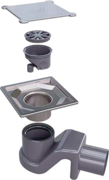 Душевой трап RGW Shower Drain SDR-13, 11х11 см, хром