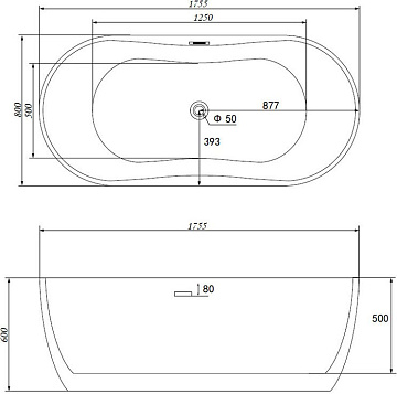 Акриловая ванна Abber 175x80 см, AB9219