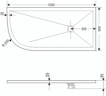 Поддон для душа RGW Stone Tray ST/AR-0129W 90х120